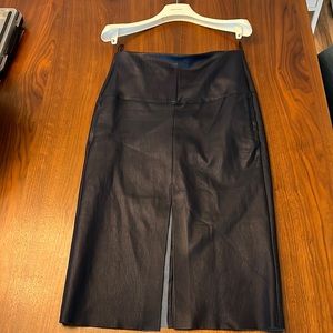 Scanlan Theodore navy leather skirt